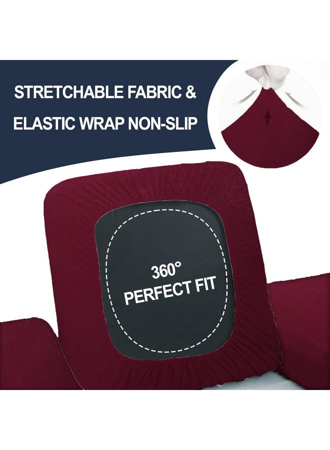 Decorian Soft Velvet Stretchable Printed Solid Sofa Slipcovers, Wooden Sofa Seat Cover, Sofa Back Cushion Covers (Pack of 2, Velvet Maroon) - Image 4