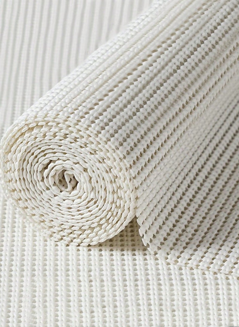 1 لفة 1 لفة بطانة أرفف سميكة من السيليكون PVC لخزائن المطبخ بطانة أدراج غير لاصقة مع فتحة غير قابلة للانزلاق بطانة خزانة قابلة للغسل بطانة ثلاجة سهلة القطع حصيرة ثلاجة. - Image 1