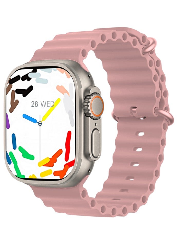 T8000 Smart Watch, BIG INFINITE DISPLAY, Wireless Charging - Pink