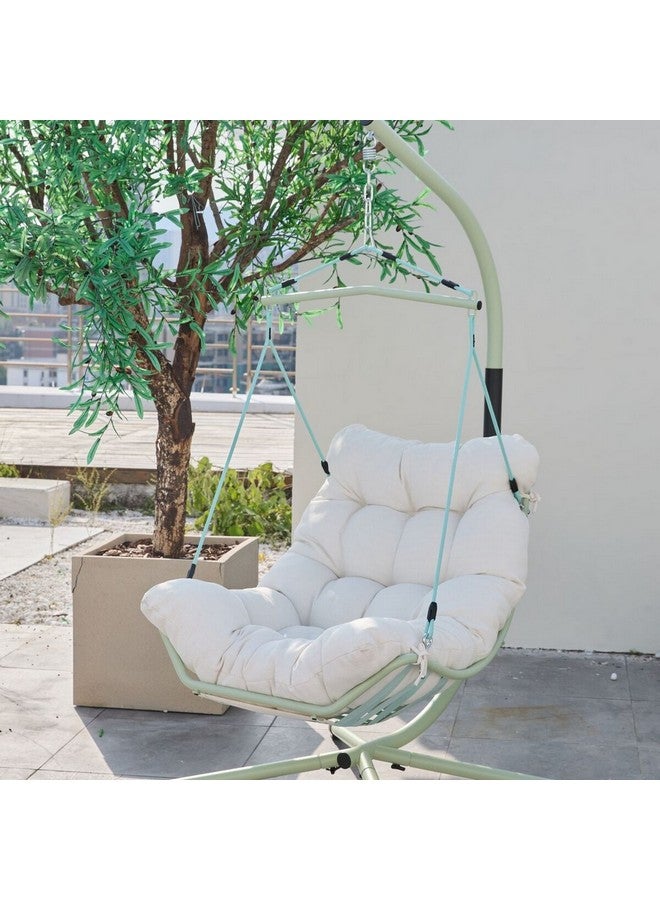 ليفينج اكسنتس كرسي معلق خارجي عالي الجودة ومتينة لون أخضر فاتح وأبيض 194 × 100 × 109 سم 68578-2BOL