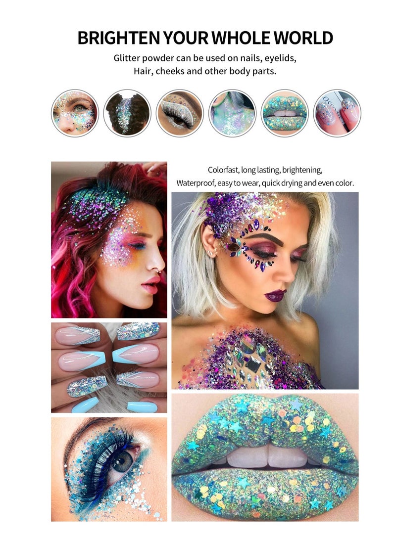 Mei Lifestyle - Body Glitter Gel - Cosmetic-Grade, Glitter for Face, Body, and Hair, Safe and Easy to Use - Image 1