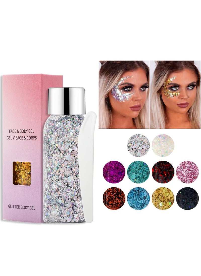 Mei Lifestyle - Body Glitter Gel - Cosmetic-Grade, Glitter for Face, Body, and Hair, Safe and Easy to Use - Image 1