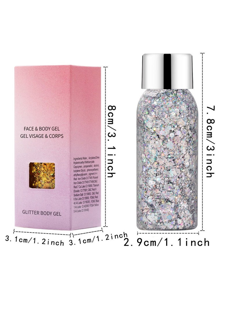 Mei Lifestyle - Body Glitter Gel - Cosmetic-Grade, Glitter for Face, Body, and Hair, Safe and Easy to Use - Image 1