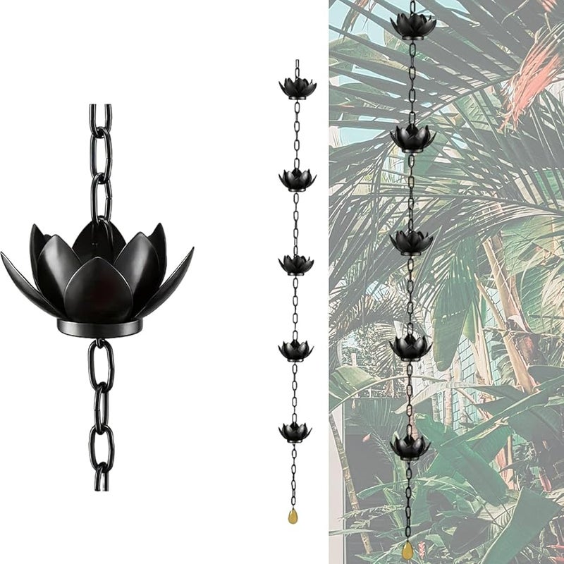 Adjustable Iron Rain Chain For Gutter Eaves Drainage Outdoor Decor Flower Cups Catcher - Image 3