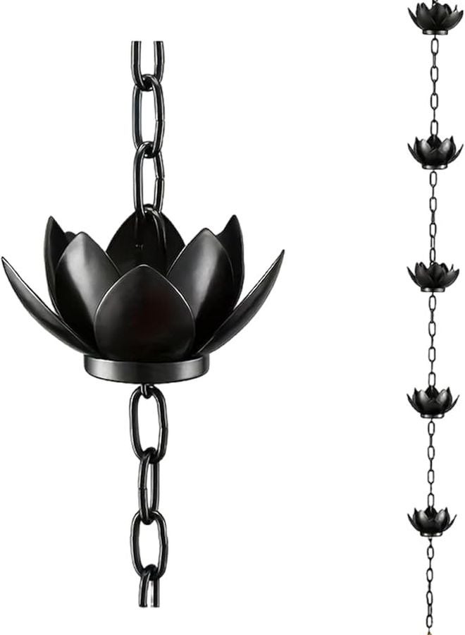Adjustable Iron Rain Chain For Gutter Eaves Drainage Outdoor Decor Flower Cups Catcher - Image 1