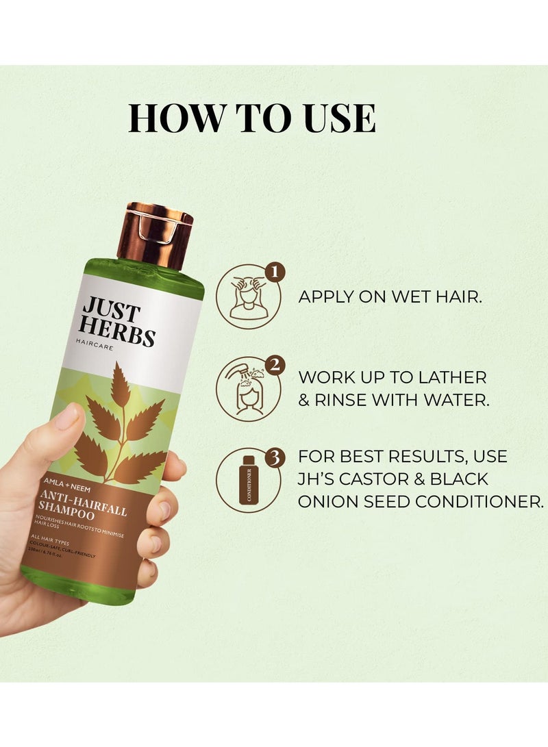 Just Herbs 8 in 1 Root Nourishing Amla Neem Hair Fall Control Shampoo 200ml - Image 5