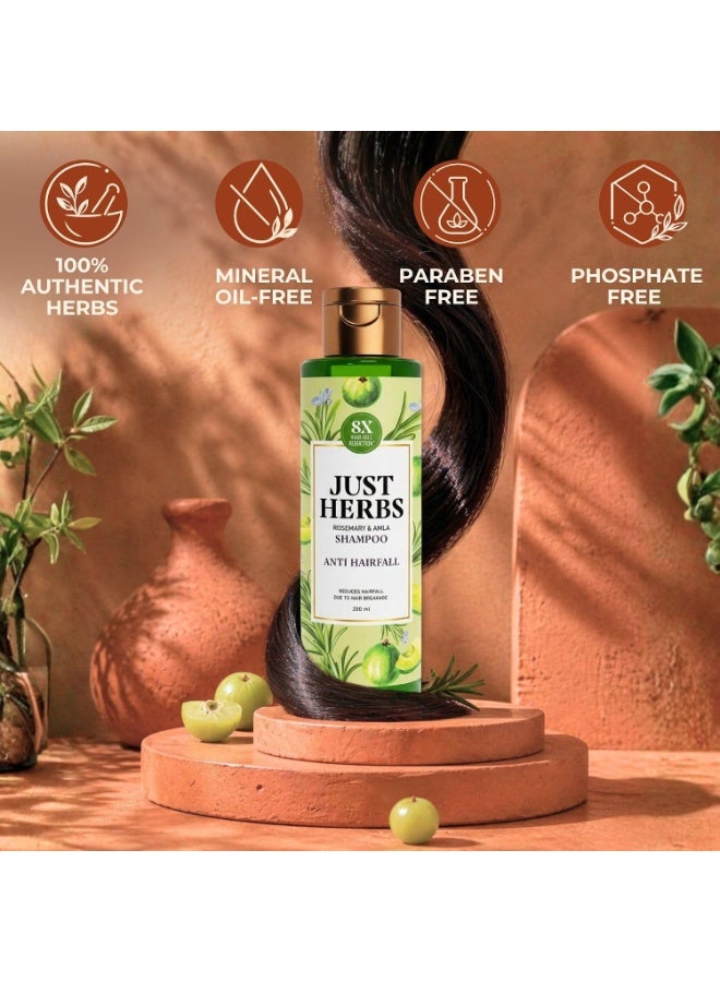 Just Herbs 8 in 1 Root Nourishing Amla Neem Hair Fall Control Shampoo 200ml - Image 5