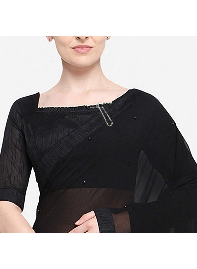 VAMA VAMA FASHIONS Combo Stone X Safety Sari Pin Brooch for Draping Holding Heavy Saree Pleats dresses Hijab Dupatta Chunri, Scrafs women Girls - Image 3