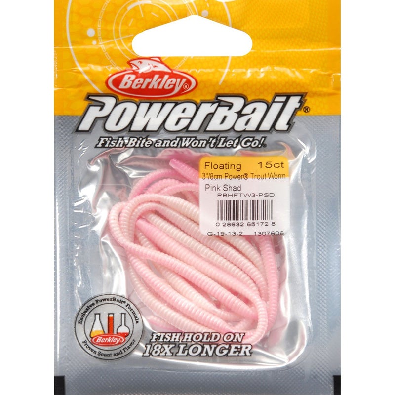 Berkley PowerBait Power Floating Trout Worm Fishing Bait, Pink Shad, 3in | 8cm, Irresistible Scent & Flavor, Realistic Worm Profile, Ideal for Trout and More - Image 3