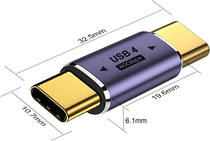 Microware محول USB C ذكر إلى ذكر، موصل USB نوع C يدعم 100 واط، 40 جيجابت في الثانية، 8K@60Hz لتقنية Thunderbolt 4/3، ماك بوك برو/إير، لابتوب، هواتف والمزيد من أجهزة نوع C - Image 2