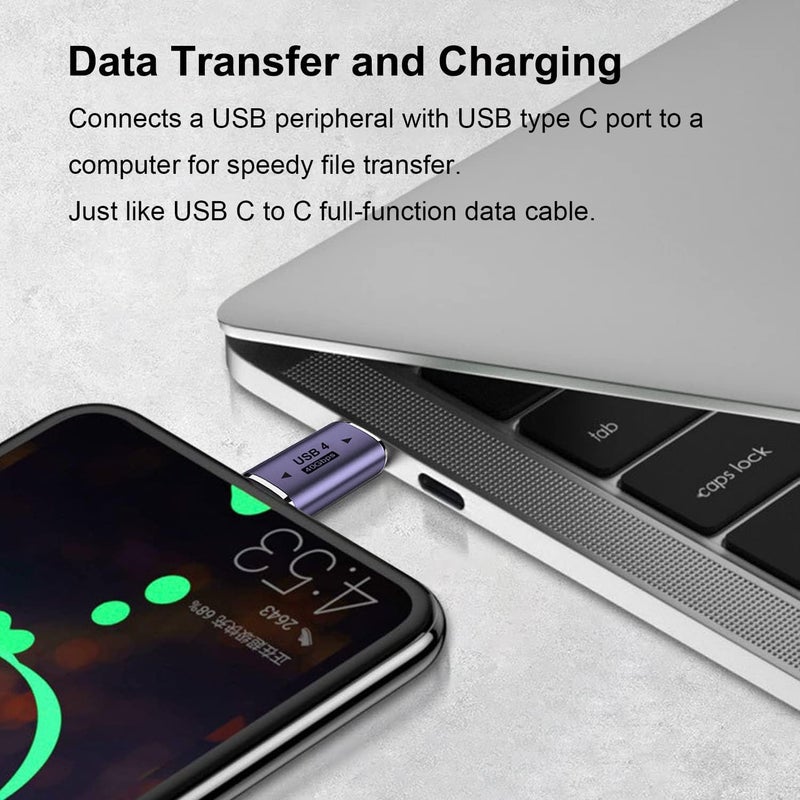 Microware محول USB C ذكر إلى ذكر، موصل USB نوع C يدعم 100 واط، 40 جيجابت في الثانية، 8K@60Hz لتقنية Thunderbolt 4/3، ماك بوك برو/إير، لابتوب، هواتف والمزيد من أجهزة نوع C - Image 4