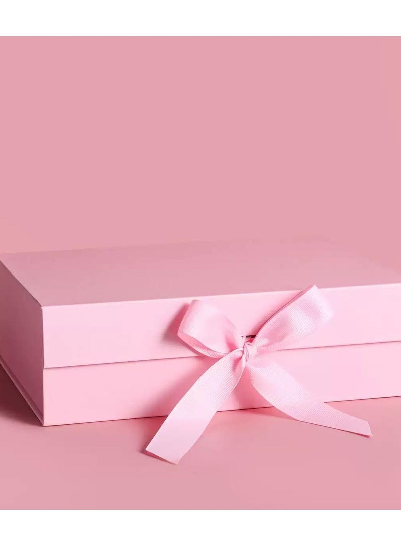 Gift Box Gift Packing with Card, Raffia, and String Lights for New Year Wedding Eid Birthday Father's Day Presents Display and Packing Size 26 * 19 * 8cm Pink - Image 2