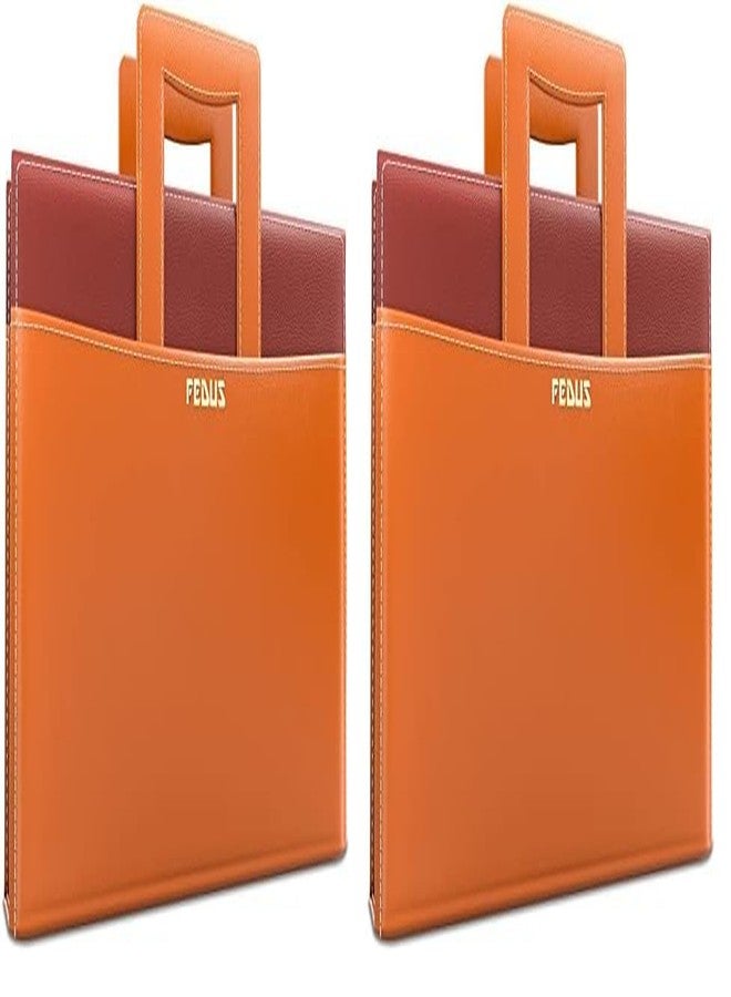FEDUS Files for Documents 10 Leafs Foolscap Size (Bigger Than A4 Size) 4 Ring File with Hidden Handle Multipurpose Leatherette Portfolio Professional Executive Document File Folder for certificates - Image 1
