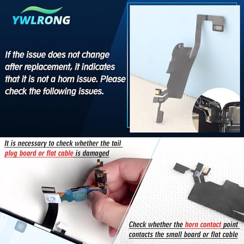 YWLRONG سماعة الأذن YWLRONG لهاتف iPhone 13 - بديل مع ضوء، حساس التقارب، كابل مرن وأدوات - Image 3