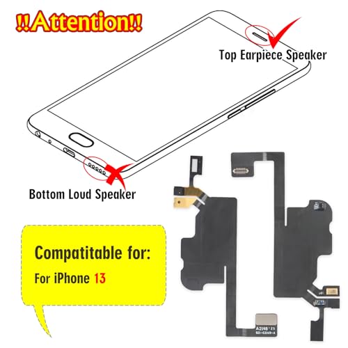 YWLRONG سماعة الأذن YWLRONG لهاتف iPhone 13 - بديل مع ضوء، حساس التقارب، كابل مرن وأدوات - Image 5