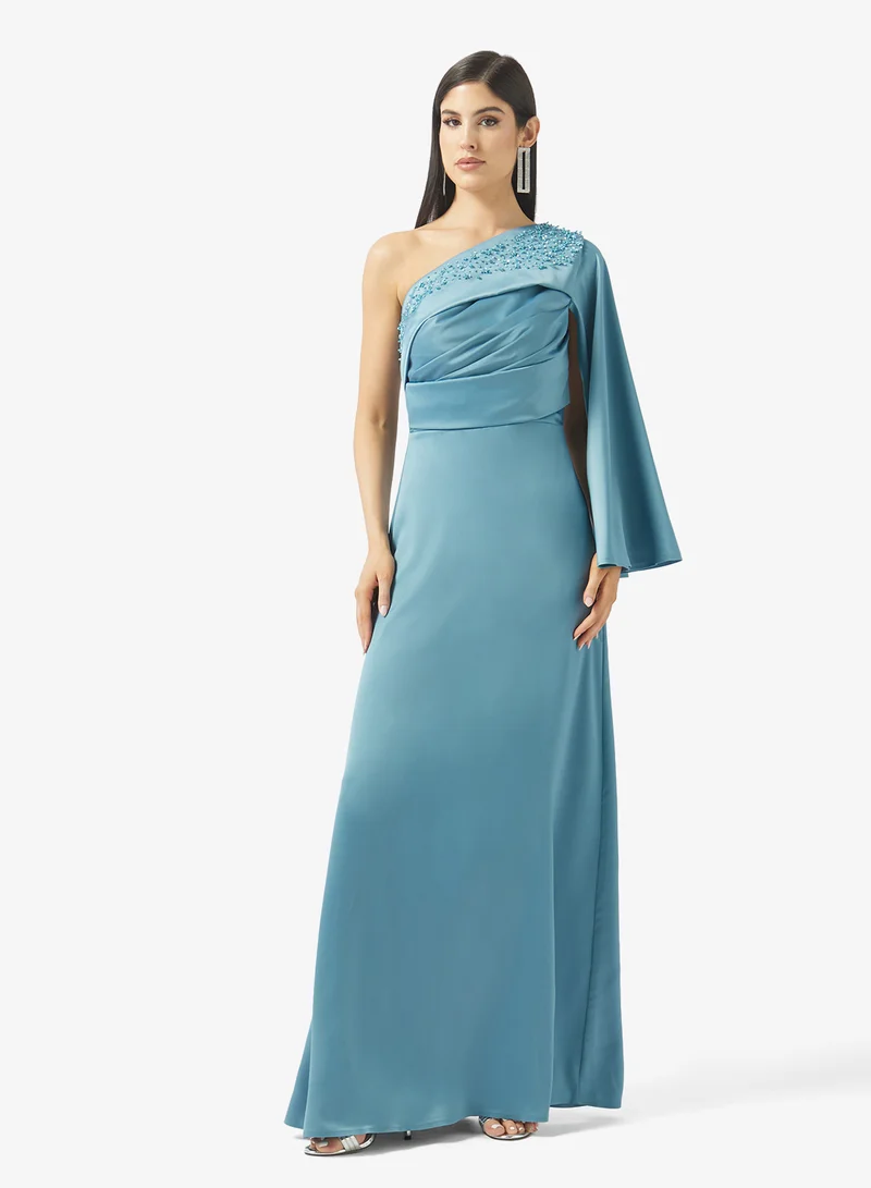 One Shoulder Shimmer Bodycon Dress