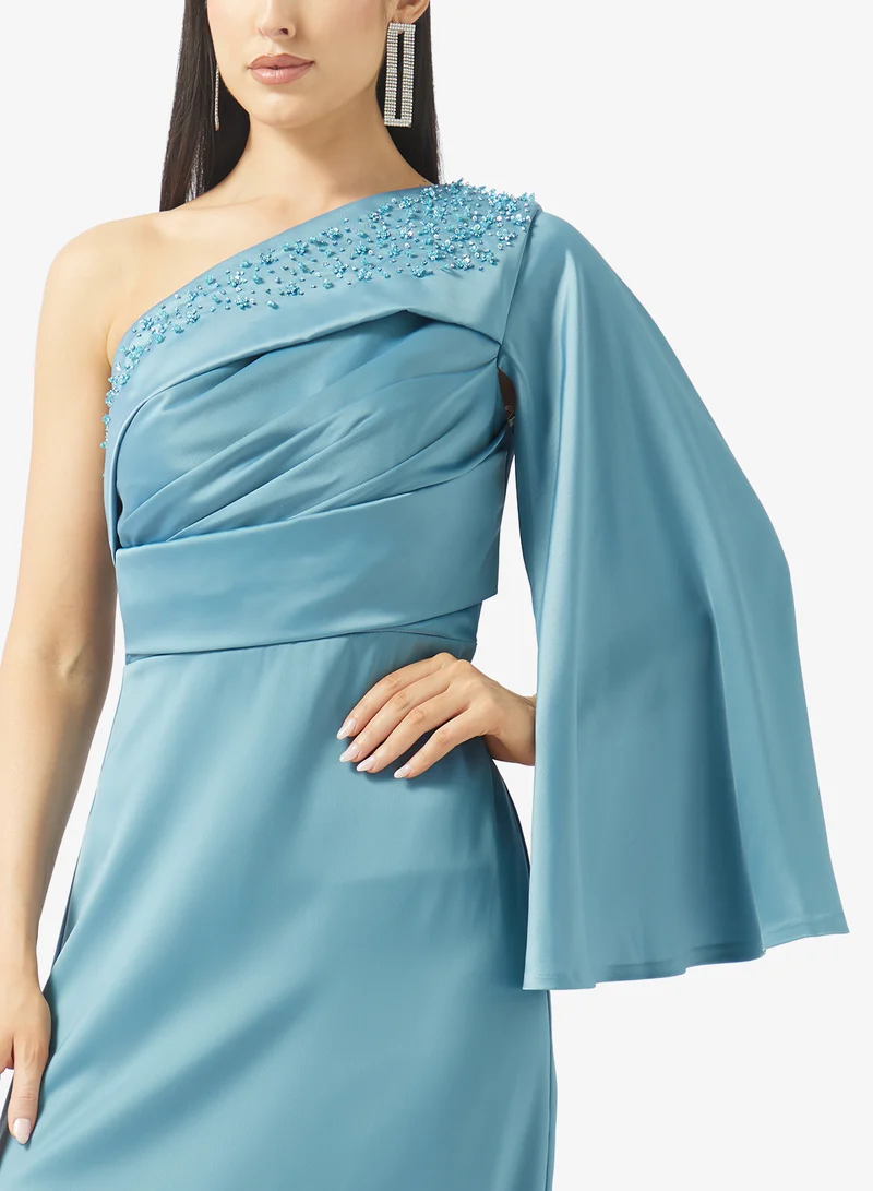 Namshi x  One Shoulder Shimmer Bodycon Dress for Women | Best Price UAE