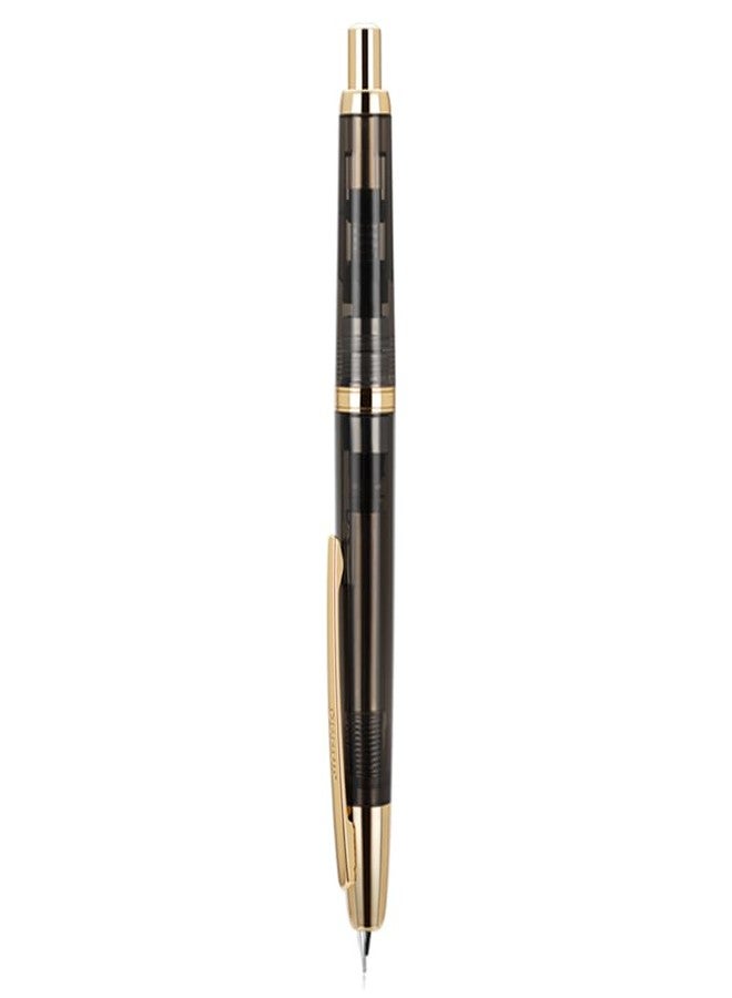 Wikult Jinhao 20 Press Fountain Pen, Transparent Black Retractable Fine Nib with Ink Converter Set (Golden Clip) - Image 3