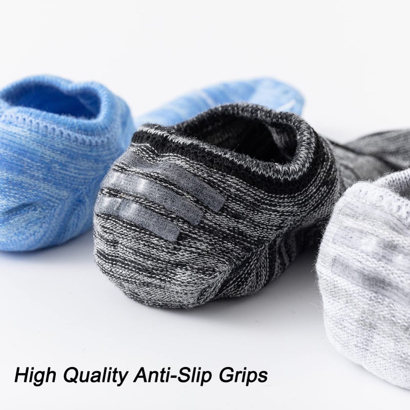 JORMATT 8 Pairs Men No Show Low Cut Socks Non-Slip Women Athletic Sneaker Socks Comfort Cotton Casual Invisible Socks, mens shoe size 6-10 - Image 5