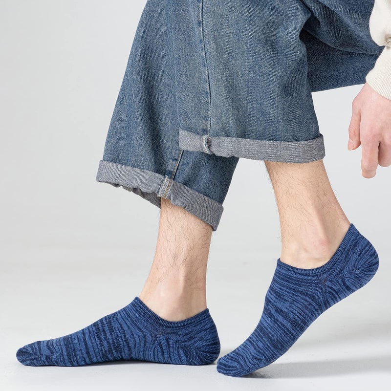 JORMATT 8 Pairs Men No Show Low Cut Socks Non-Slip Women Athletic Sneaker Socks Comfort Cotton Casual Invisible Socks, mens shoe size 6-10 - Image 2