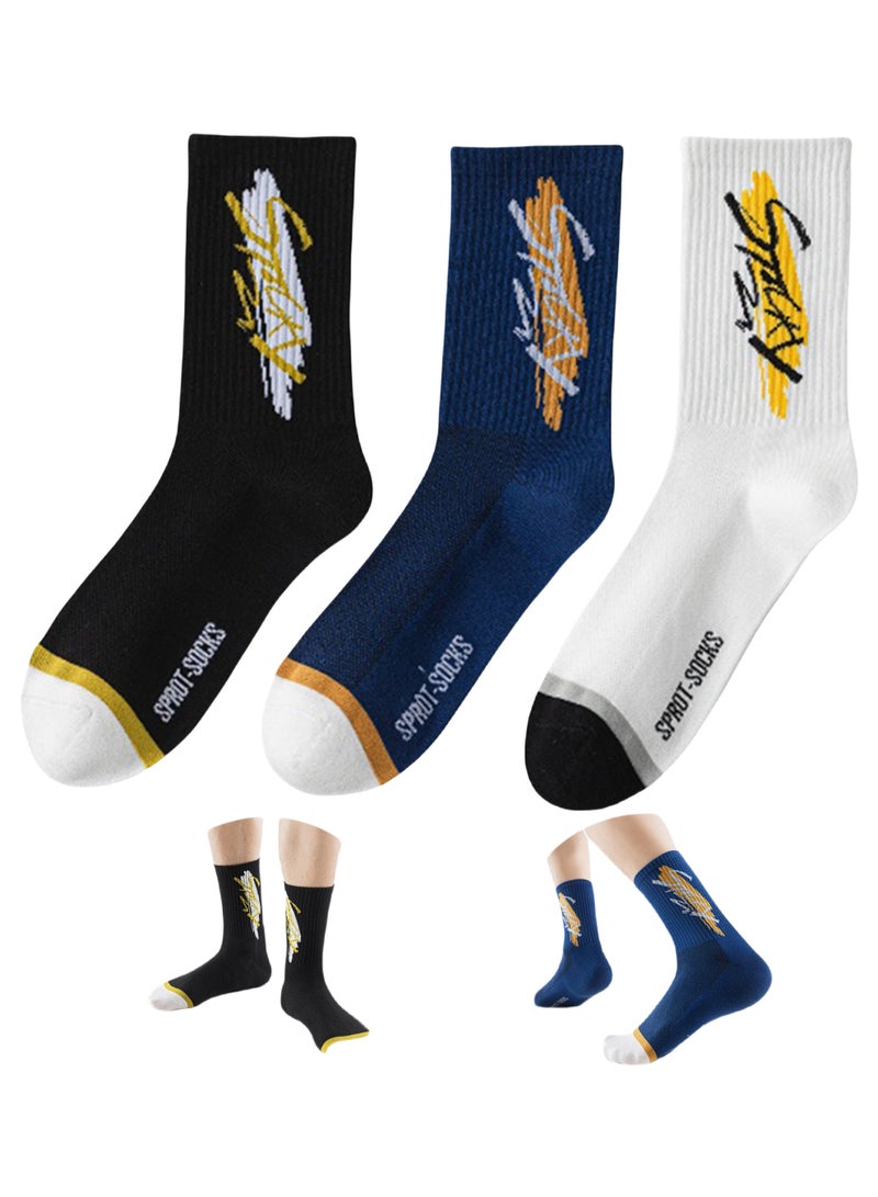 BULLIANT Compression socks 3 pairs,summer sports mid-tube socks,men's sports socks for running,thin arch support one size fits all  - Image 1