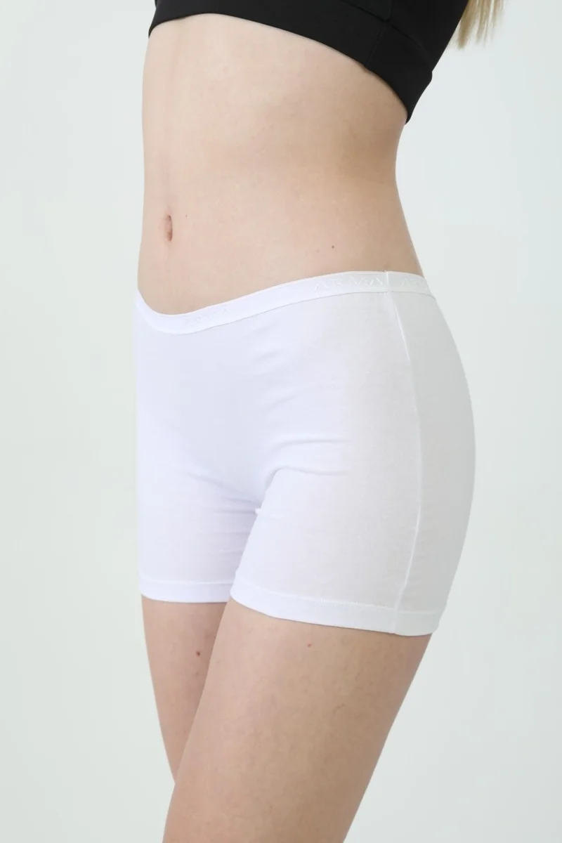 Arma Yıldız 3-Pack Women's White Boxer Shorts Cotton Lycra