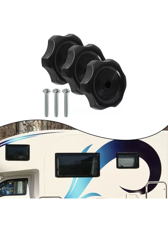 3pcs High Temperature Resistant Rustproof Vent System Knob Upgrade Parts Black Multi Mechanical Compatible Hardware Adjuster Quick Fitting Accessory Set - Image 1