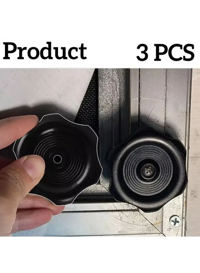 3pcs High Temperature Resistant Rustproof Vent System Knob Upgrade Parts Black Multi Mechanical Compatible Hardware Adjuster Quick Fitting Accessory Set - Image 4