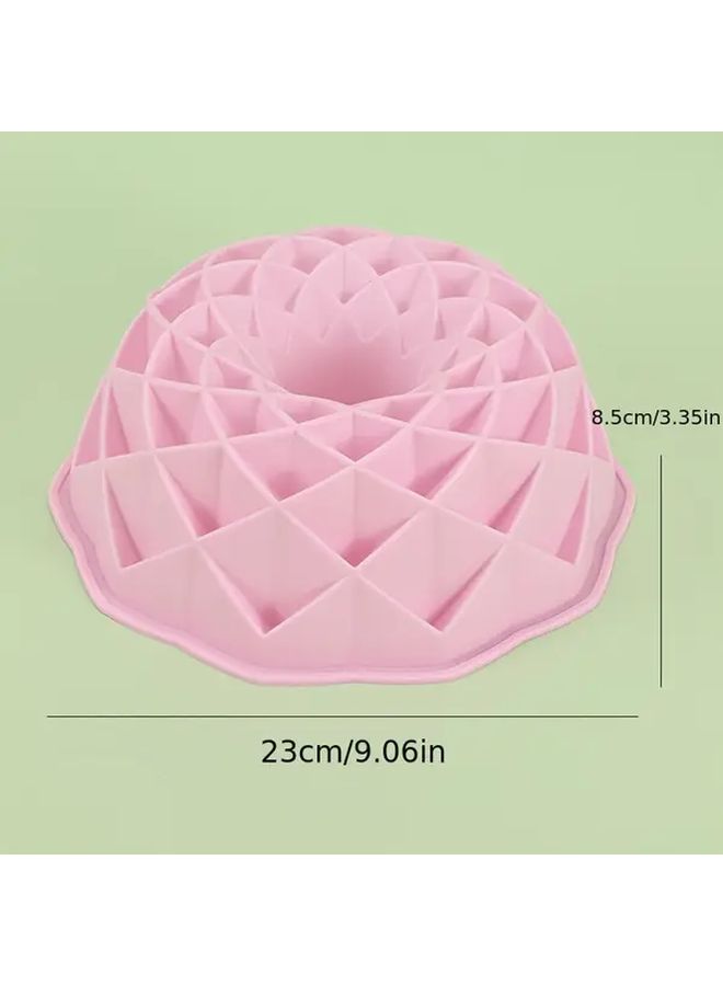 Pink Silicone Bird Nest Cake Mold With Central Tube For Layered Baking - Image 3