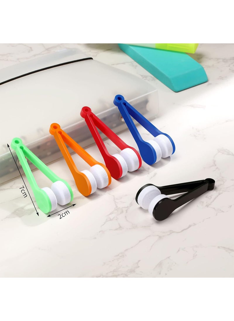 TOODOO 30 Pieces Mini Sun Glasses Eyeglass Microfiber Cleaner Glasses Soft Brush Tool Accessories Mini Spectacles Brush Cleaning Tool Eyeglasses Cleaner Microfiber Cleaning Clip 5 Colors  - Image 3