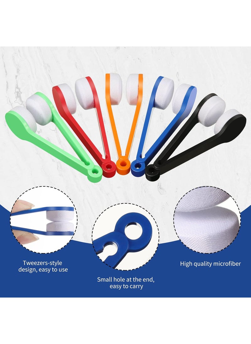 TOODOO 30 Pieces Mini Sun Glasses Eyeglass Microfiber Cleaner Glasses Soft Brush Tool Accessories Mini Spectacles Brush Cleaning Tool Eyeglasses Cleaner Microfiber Cleaning Clip 5 Colors  - Image 2