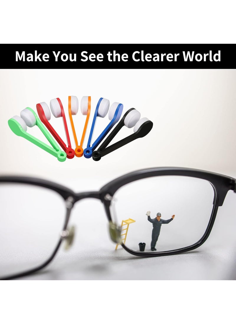 TOODOO 30 Pieces Mini Sun Glasses Eyeglass Microfiber Cleaner Glasses Soft Brush Tool Accessories Mini Spectacles Brush Cleaning Tool Eyeglasses Cleaner Microfiber Cleaning Clip 5 Colors  - Image 4