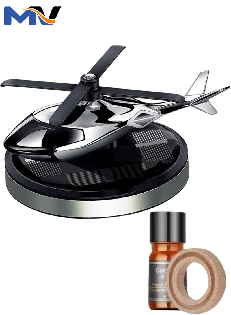 MAGIC VAULT Car Air Fresher, Diffuser Car Air Freshener, Solar Energy Rotating Helicopter, Car Interior Decoration Accessories, for Home Office Decoration Perfume Solar with organic oil 10ml Bottle  - Image 1