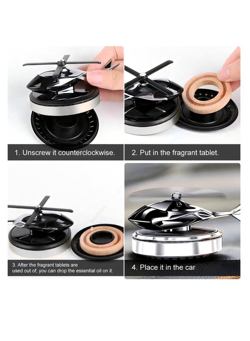 MAGIC VAULT Car Air Fresher, Diffuser Car Air Freshener, Solar Energy Rotating Helicopter, Car Interior Decoration Accessories, for Home Office Decoration Perfume Solar with organic oil 10ml Bottle  - Image 5