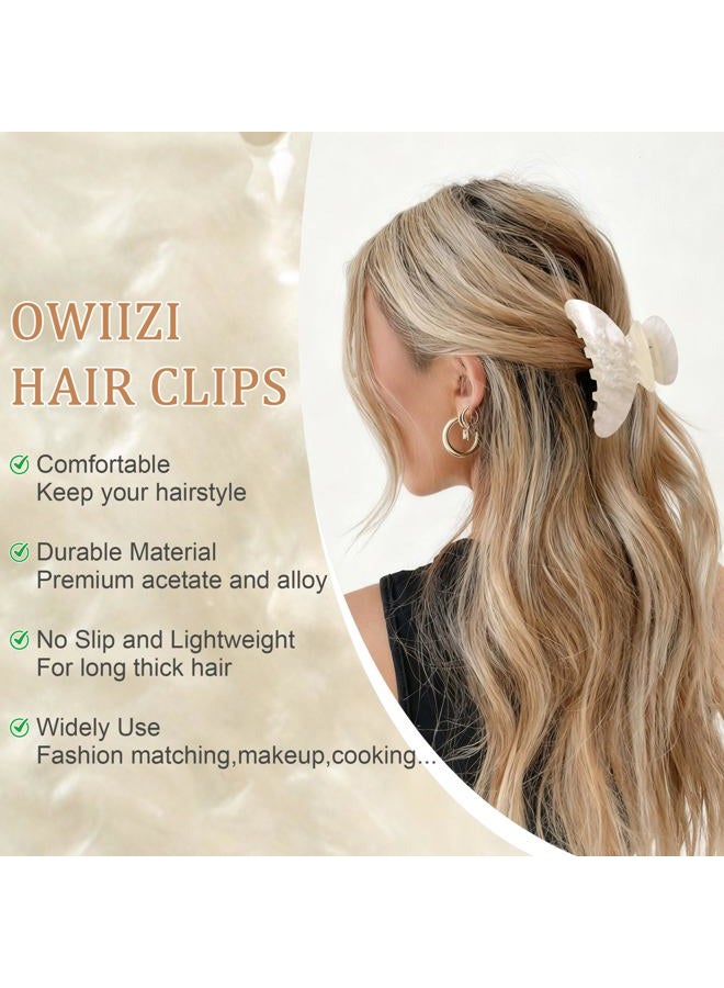 OWIIZI Durable Acetate Hair Clips for Women 4.13" Cute Hair Claw Clips Ponytail Barrette Strong Hold Acrylic Butterfly Jaw Hair Accessories for Girls Long Thick Hair(Red) - Image 3