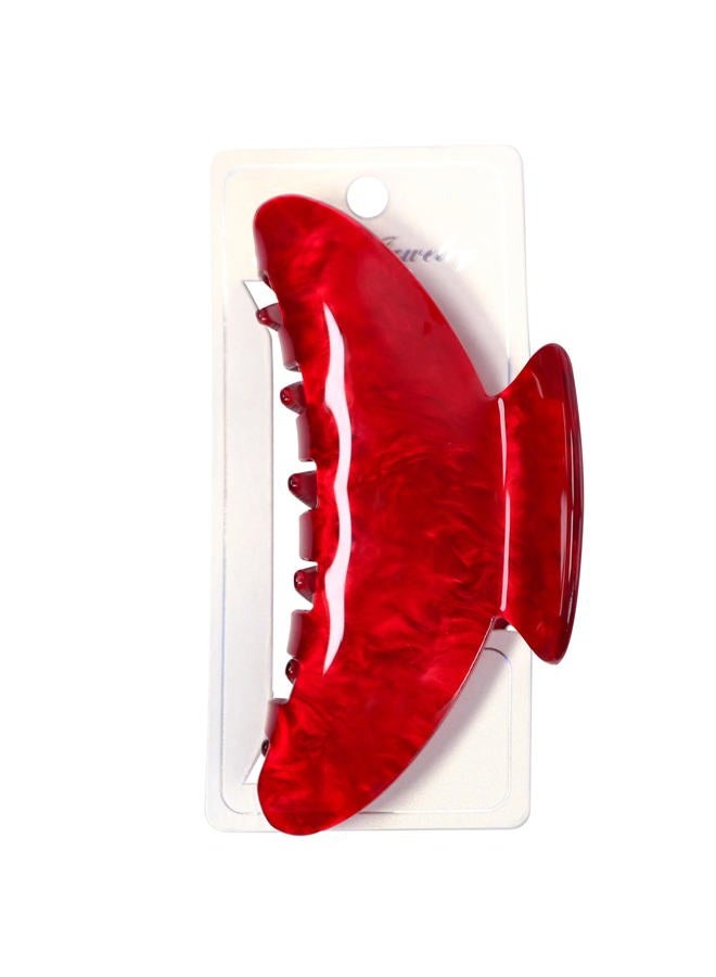 OWIIZI Durable Acetate Hair Clips for Women 4.13" Cute Hair Claw Clips Ponytail Barrette Strong Hold Acrylic Butterfly Jaw Hair Accessories for Girls Long Thick Hair(Red) - Image 1