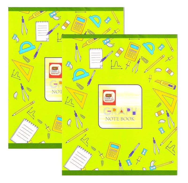 FIRST CLICK Graph Papers Lotus 2 Pad 50 Sheet (1 pad 25 Sheets) for Student Practice Big Size-26X21.5 CM - Image 1