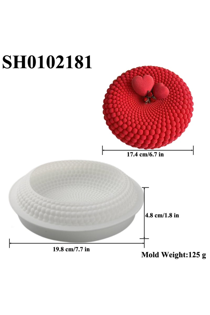 إيروريكس قالب كيك موس دائري SH0102181، مقاس 6 بوصات، بتصميم مجعد أو لؤلؤي، مصنوع من السيليكون