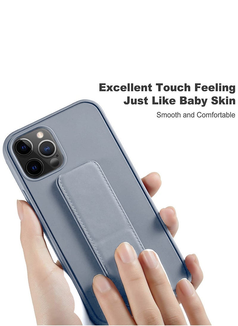 راكسوم جراب حماية للهاتف من السيليكون المطاطي TPU لهاتف iPhone 15 Pro - غطاء خلفي نحيف مقاوم للصدمات ومضاد للانزلاق مع حواف مرتفعة وسطح مقاوم للخدش وفتحات دقيقة - رمادي - Image 4