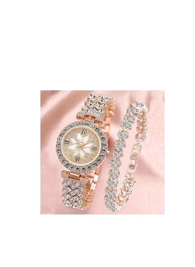 Luxury Women Wrist Watches, Fashion Casual Quartz Watch Ladies Watch, Watch Luxury Crystal Rhinestone Diamond Wrist Watch Stainless Steel Fashion Bling Iced-Out Watch - Image 3