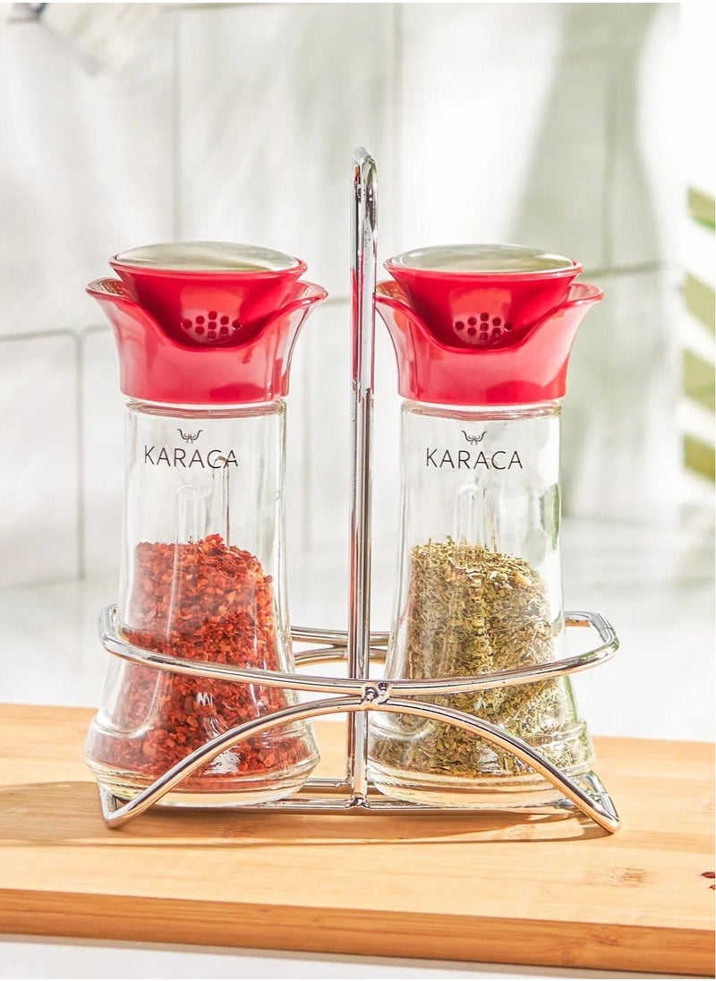 Karaca Nori Salt and Pepper Shaker, Red  - Image 1