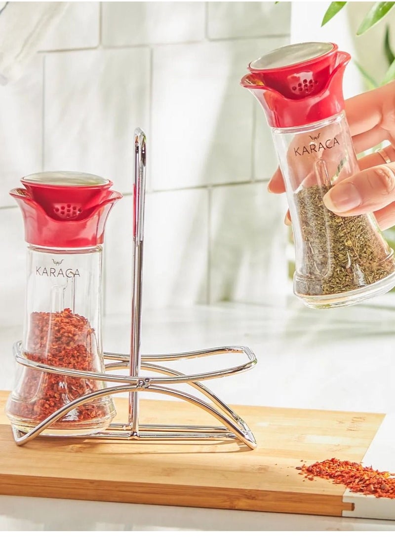 Karaca Nori Salt and Pepper Shaker, Red  - Image 2