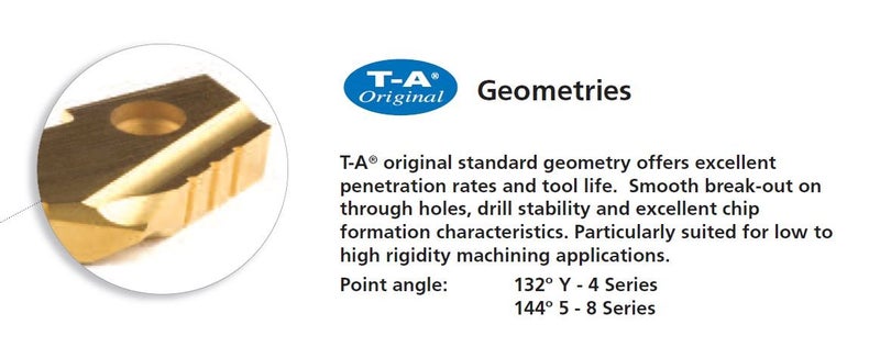 Allied Machine & Engineering Corp Allied Machine & Engineering 152T-0102 TiN Coated Super Cobalt Original T-A Drill Insert, Series 2, 1-1/16" Diameter (Pack of 2) - Image 2