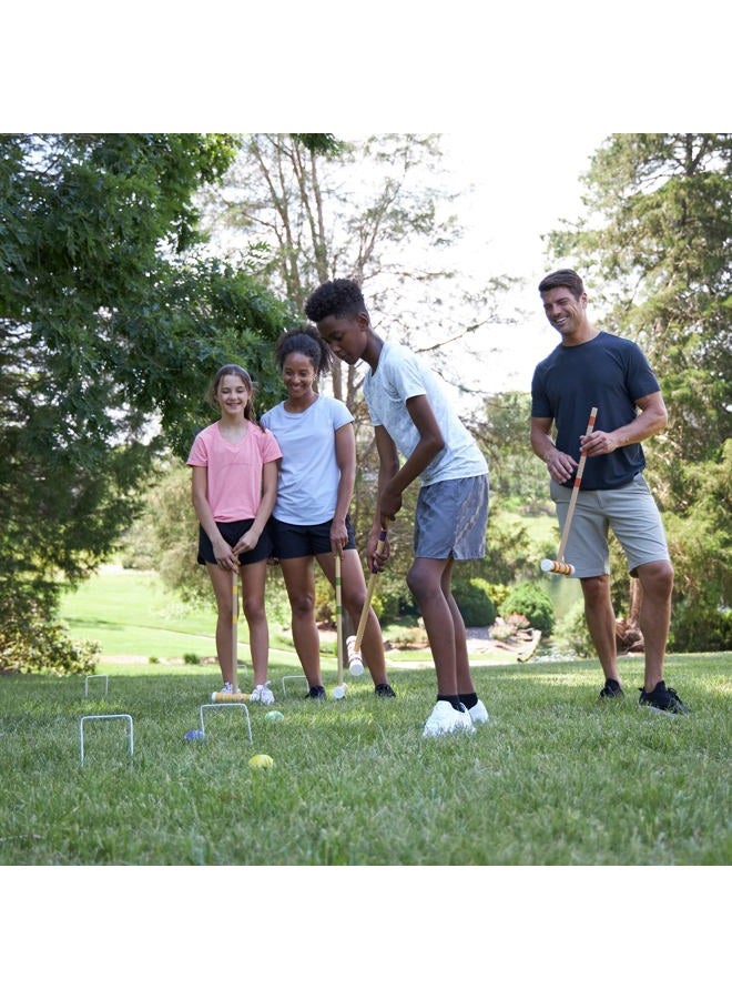 Hey! Play! Croquet Set- Wooden Outdoor Deluxe Sports Set with Carrying Case- Fun Vintage Backyard Lawn Recreation Game, Kids or Adults (6 Players) - Image 5