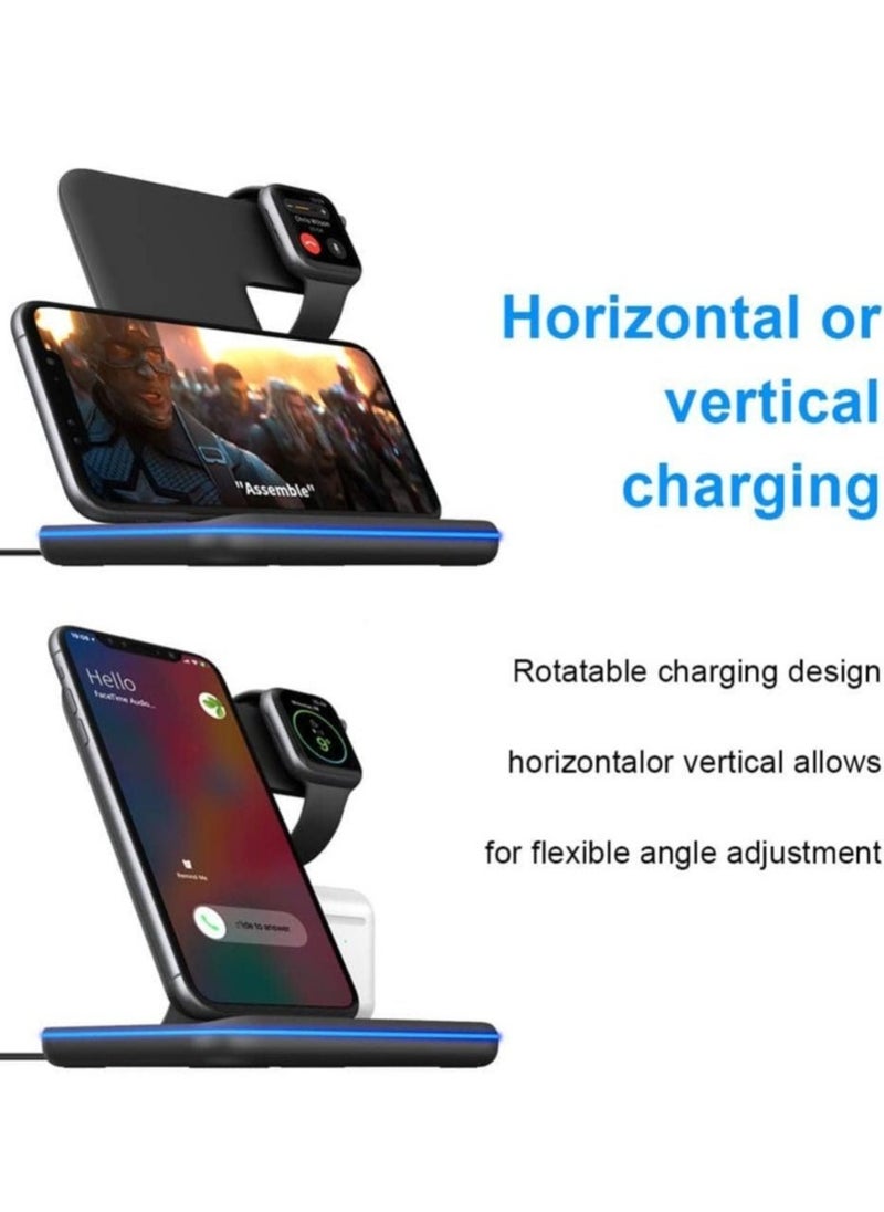 general LED Wireless Charger Ambience Light, Multifunctional Table Lamp Alarm Clock Bedside Night Light Smart Bluetooth Audio Lamp Suitable for Bedroom Home Decoration (White) - Image 4