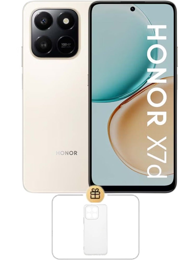 Honor X7d Dual SIM 8GB RAM 256GB 4G Dessert Gold - Middle East Version With Free Protective Case - Image 1