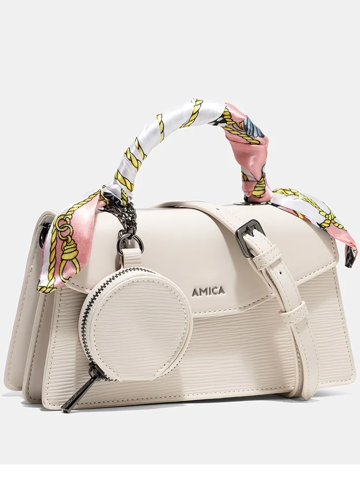 أميكا AMICA Noemi Structured Mini Crossbody Bag - Ivory