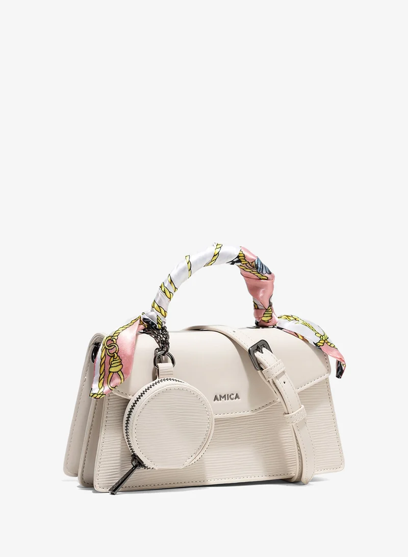 أميكا AMICA Noemi Structured Mini Crossbody Bag - Ivory
