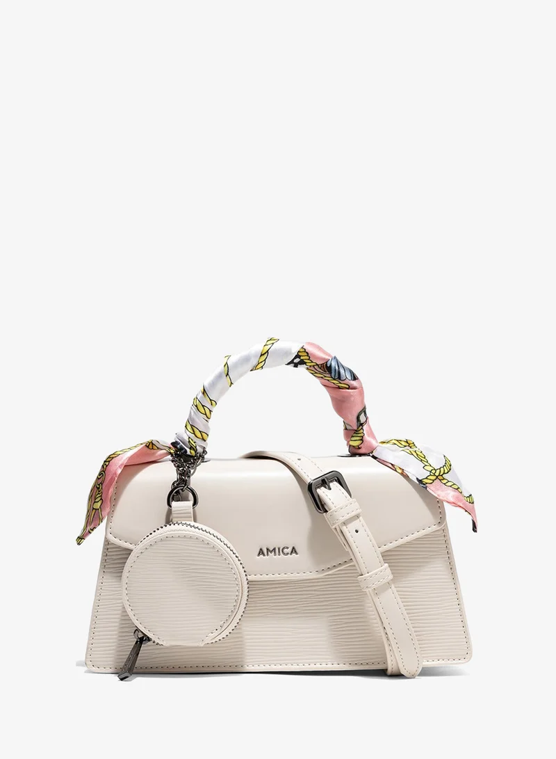 أميكا AMICA Noemi Structured Mini Crossbody Bag - Ivory