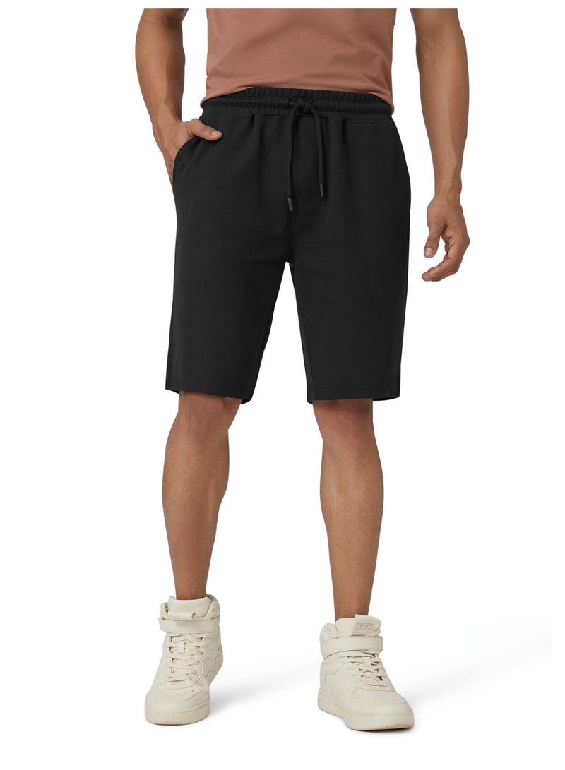 XYXX Men's Nova Cotton Regular Fit Solid Shorts With Side Pockets And No Marks Waistband Black - Image 1